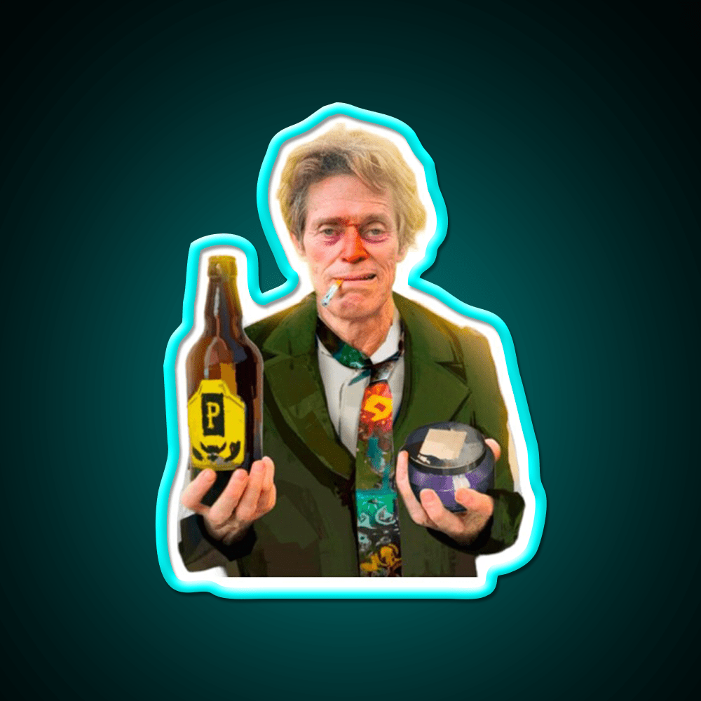 William Dafoe Disco Elysium Party Drink Tequila Led Neon Sign Rgb Color - Shineneon