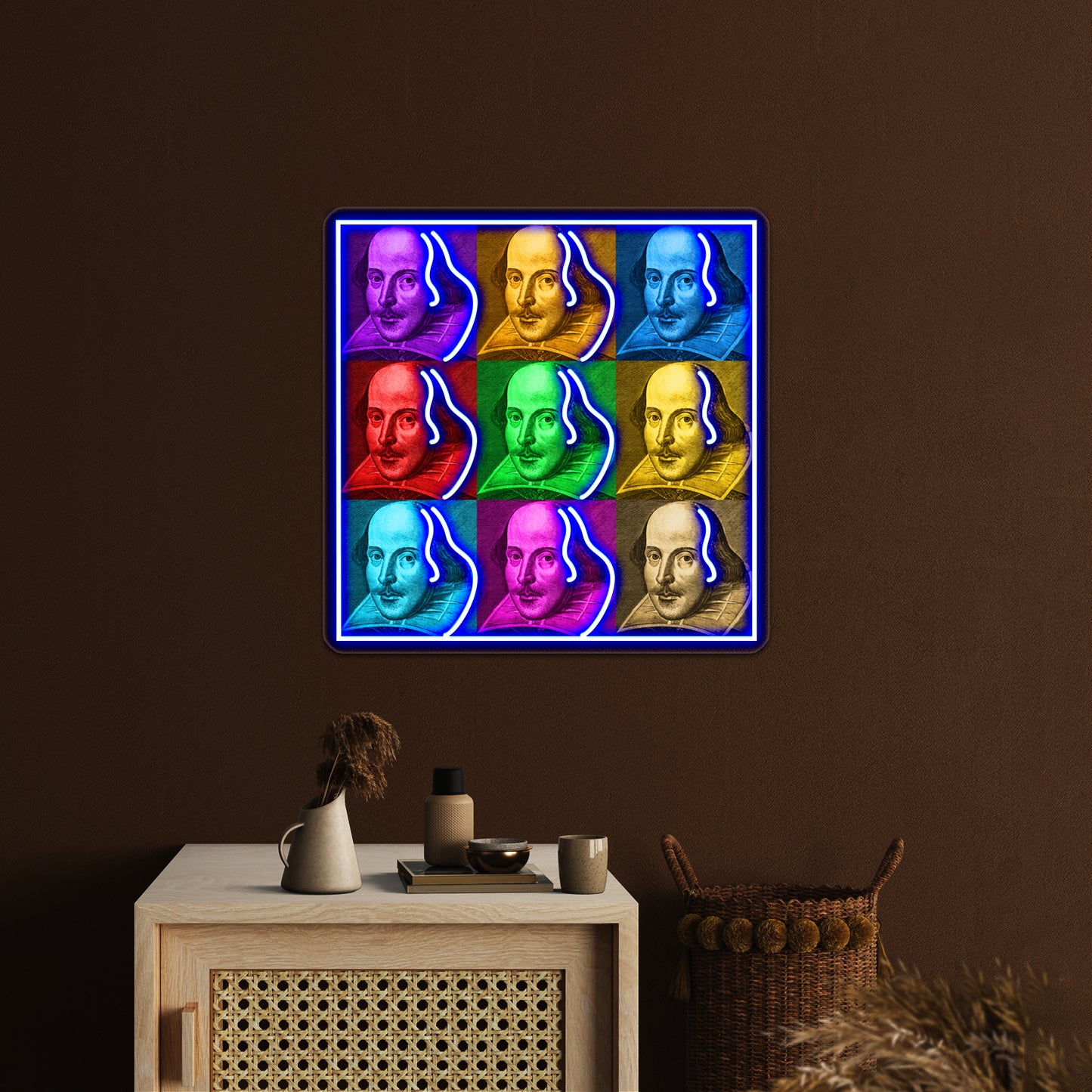 William Shakespeare Pop Artwork Neon Signs Custom