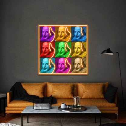 William Shakespeare Pop Artwork Neon Signs Custom