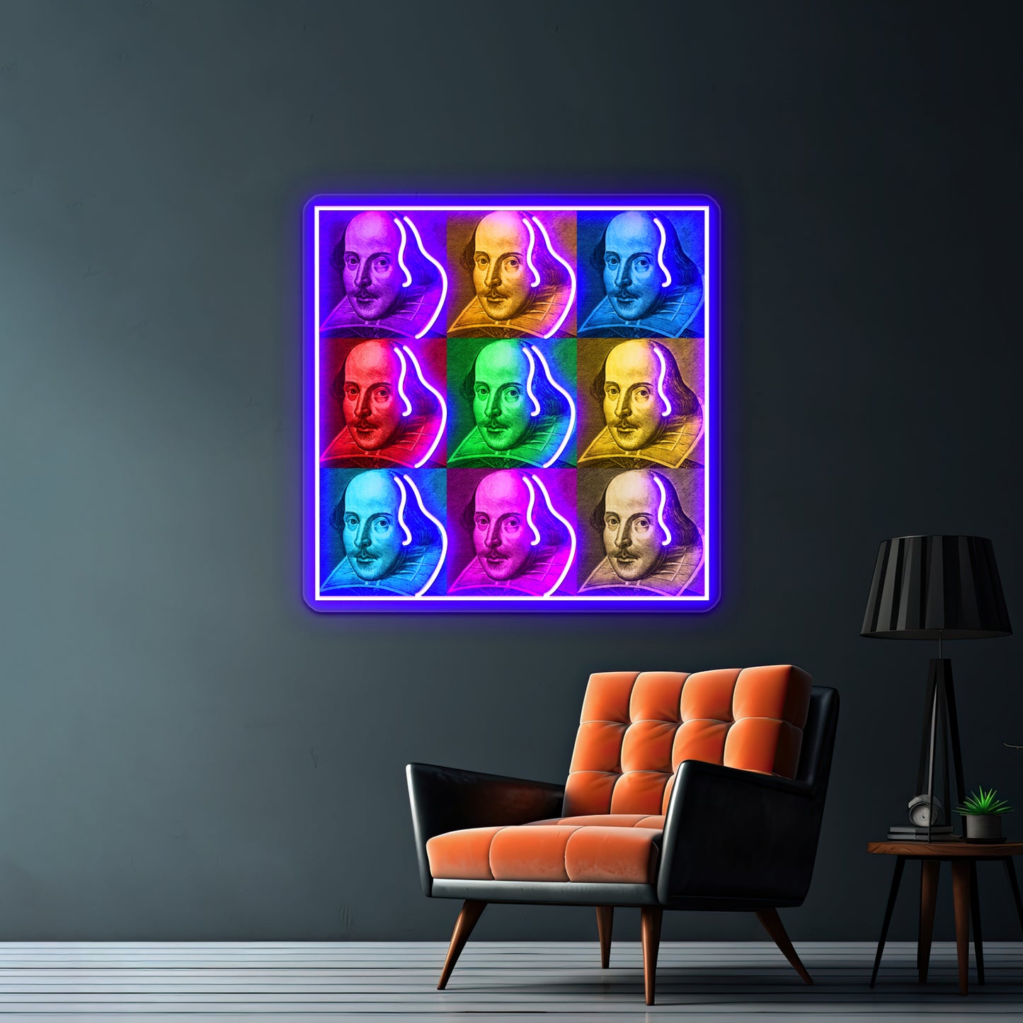 William Shakespeare Pop Artwork Neon Signs Custom