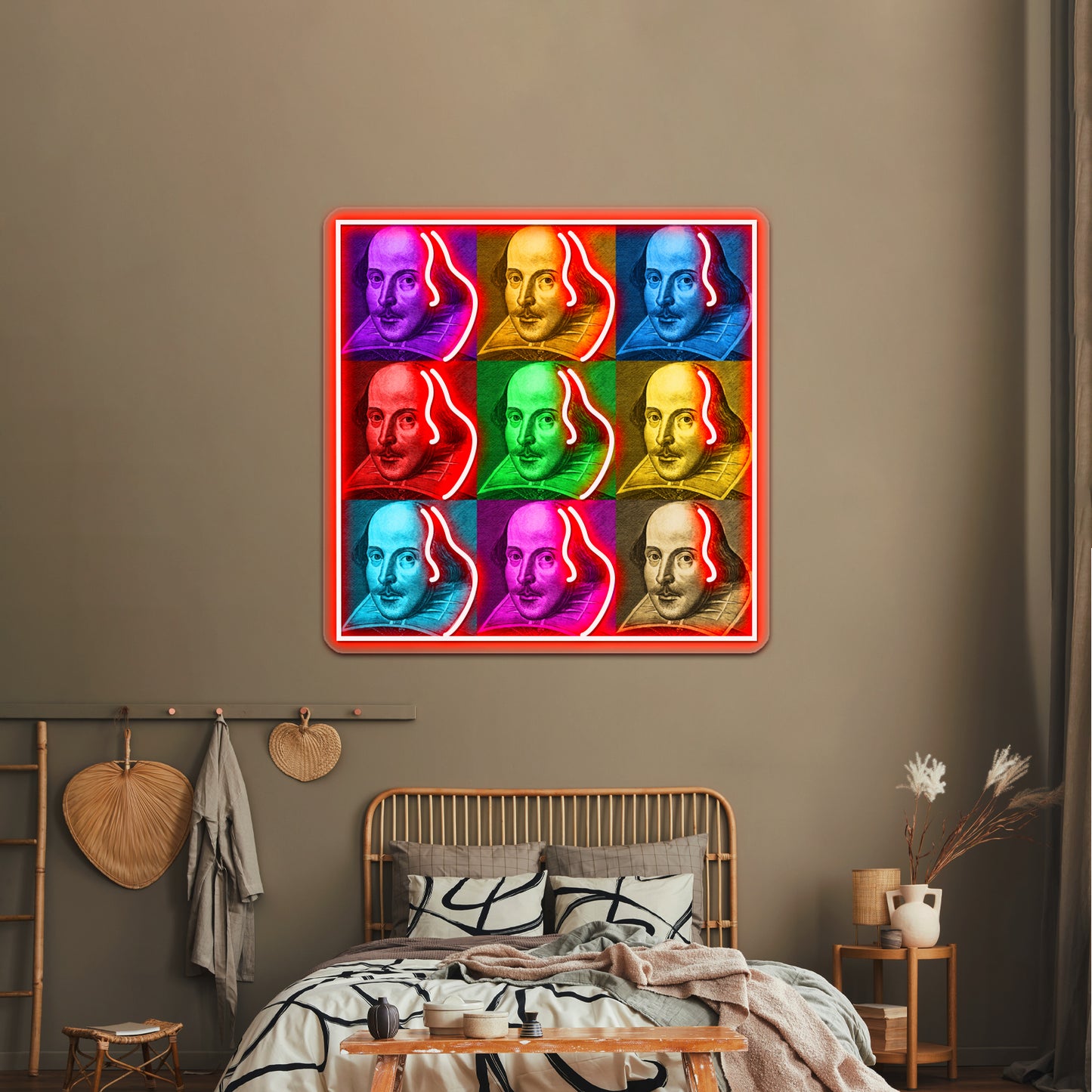 William Shakespeare Pop Artwork Neon Signs Custom