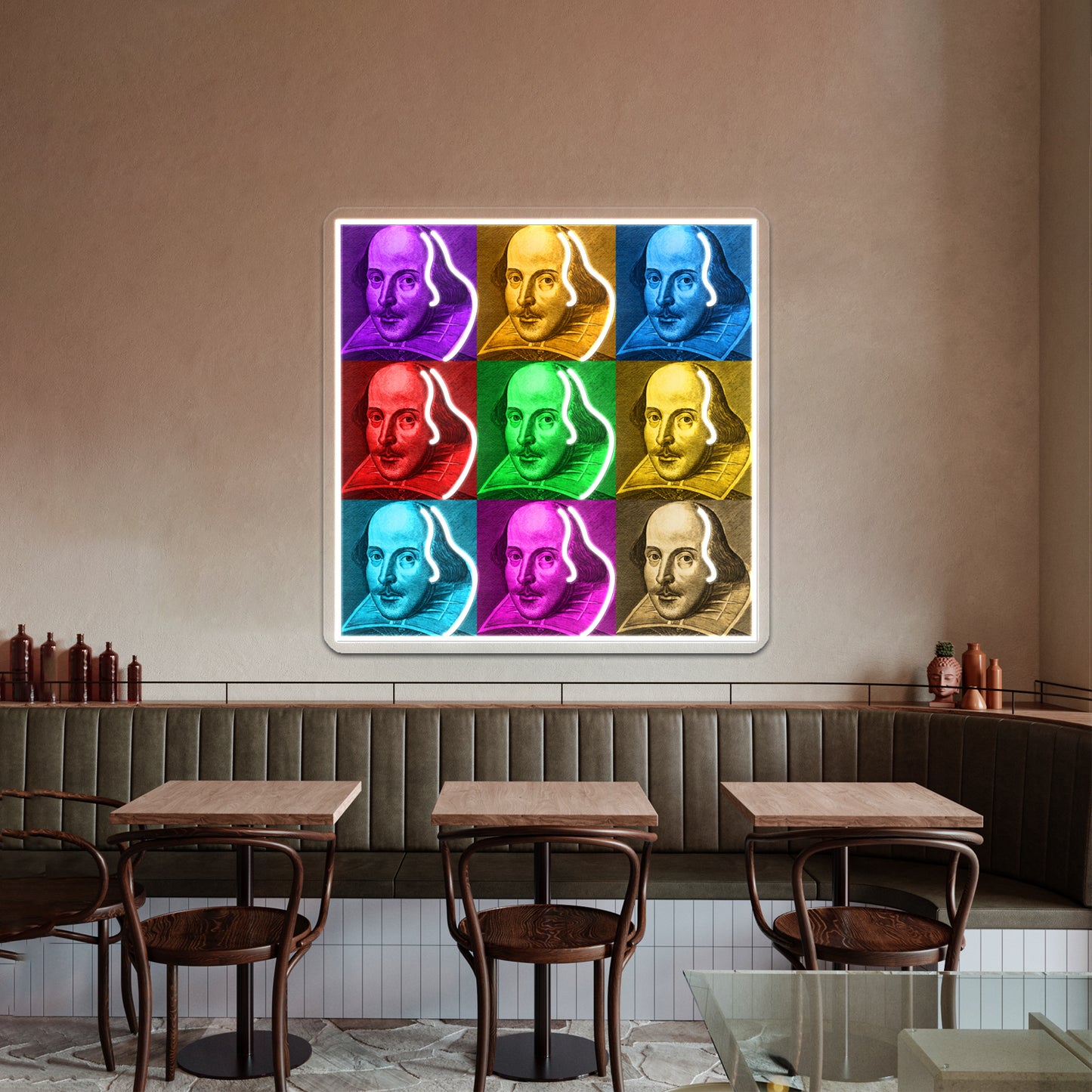 William Shakespeare Pop Artwork Neon Signs Custom