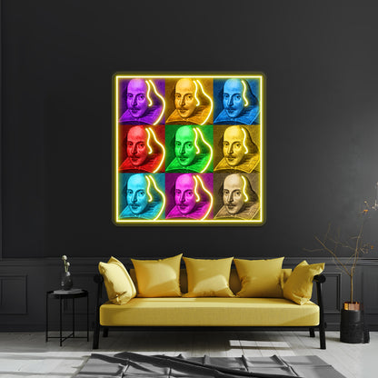 William Shakespeare Pop Artwork Neon Signs Custom