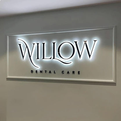 Willow 3D Backlit Letters Business Metal Led Sign - Shineneon