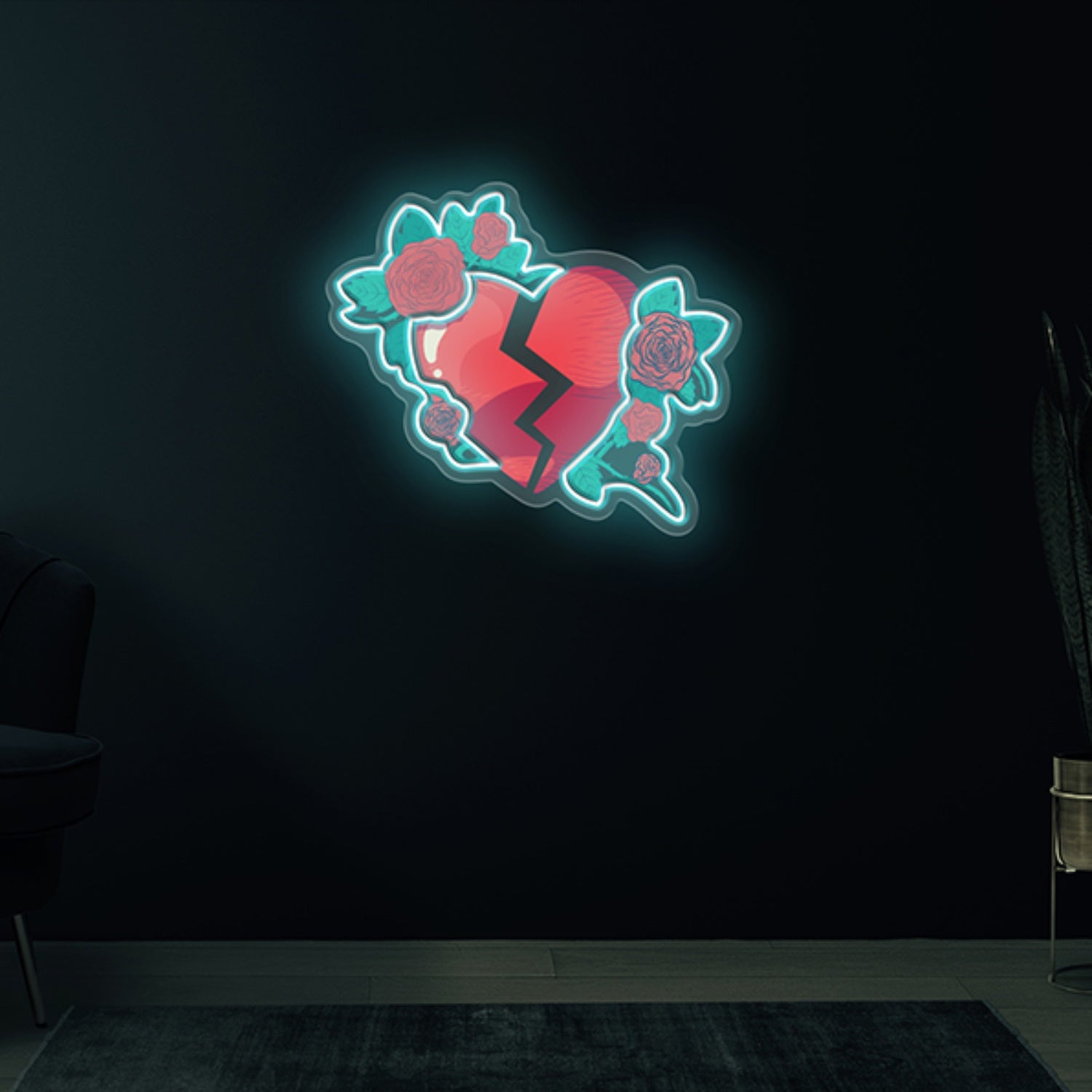 Wilted Love Uv Artwork Led Neon Sign Wall Art Decor | Shineneon
