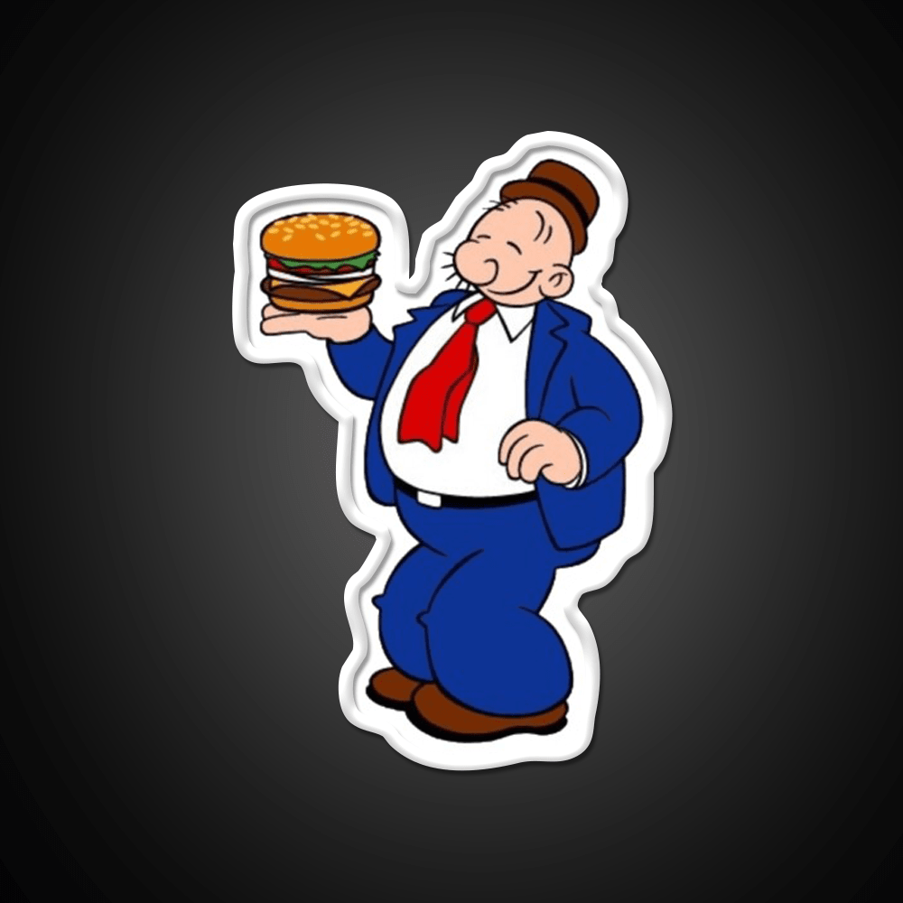 Wimpy Hamburger Cartoon Fast Food Led Neon Sign For Burger Place Rgb Color - Shineneon