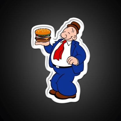 Wimpy Hamburger Cartoon Fast Food Led Neon Sign For Burger Place Rgb Color - Shineneon