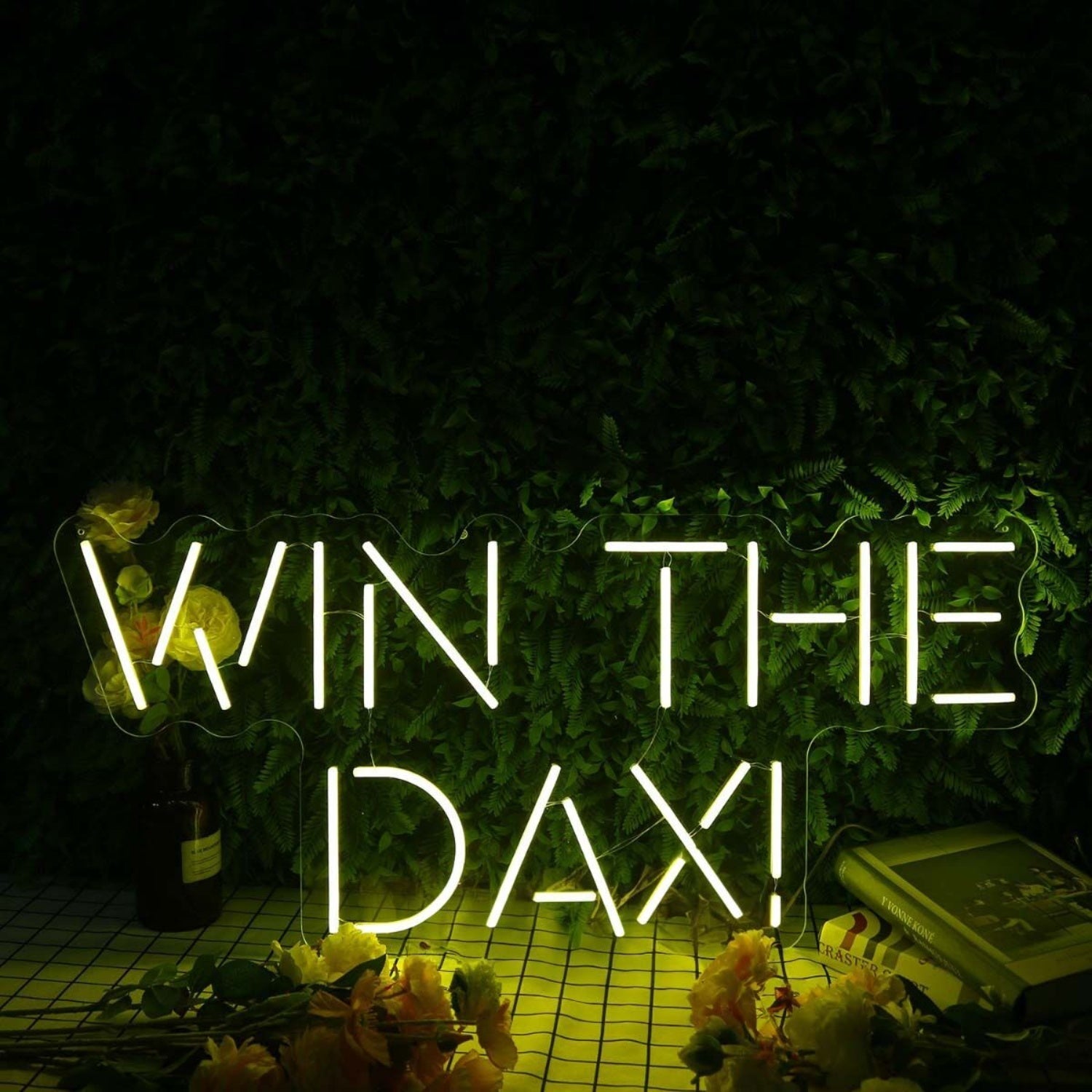 Win The Day Yellow Custom Led Neon Sign - Shineneon