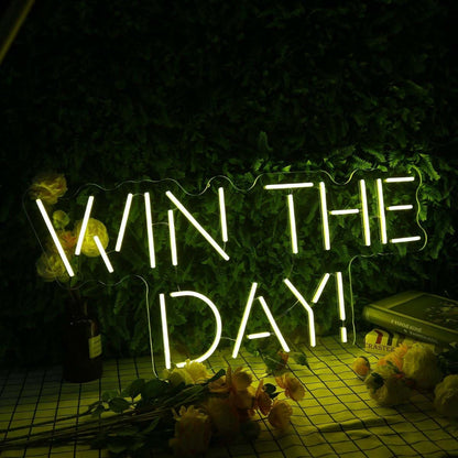 Win The Day Yellow Custom Led Neon Sign - Shineneon