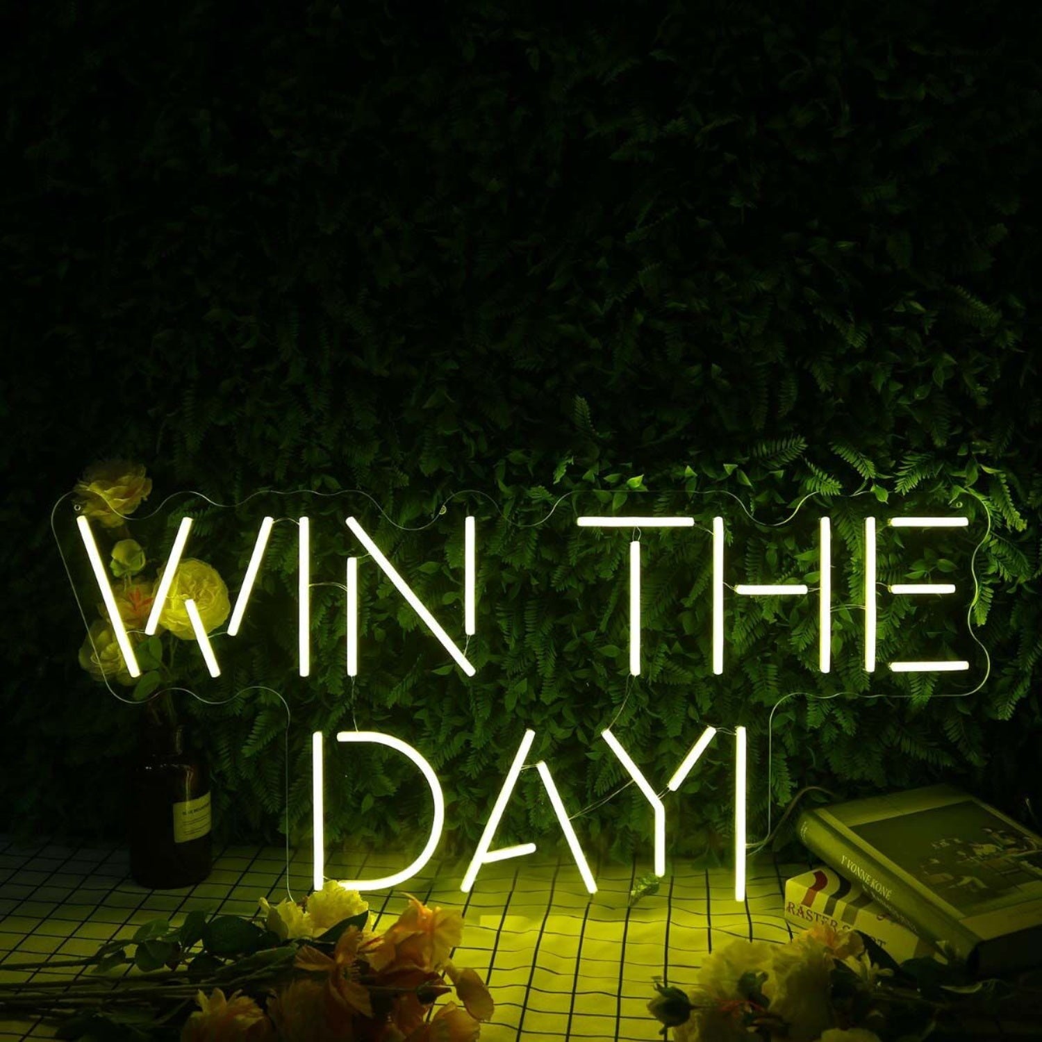 Win The Day Yellow Neon Sign For Inspirational | Shineneon