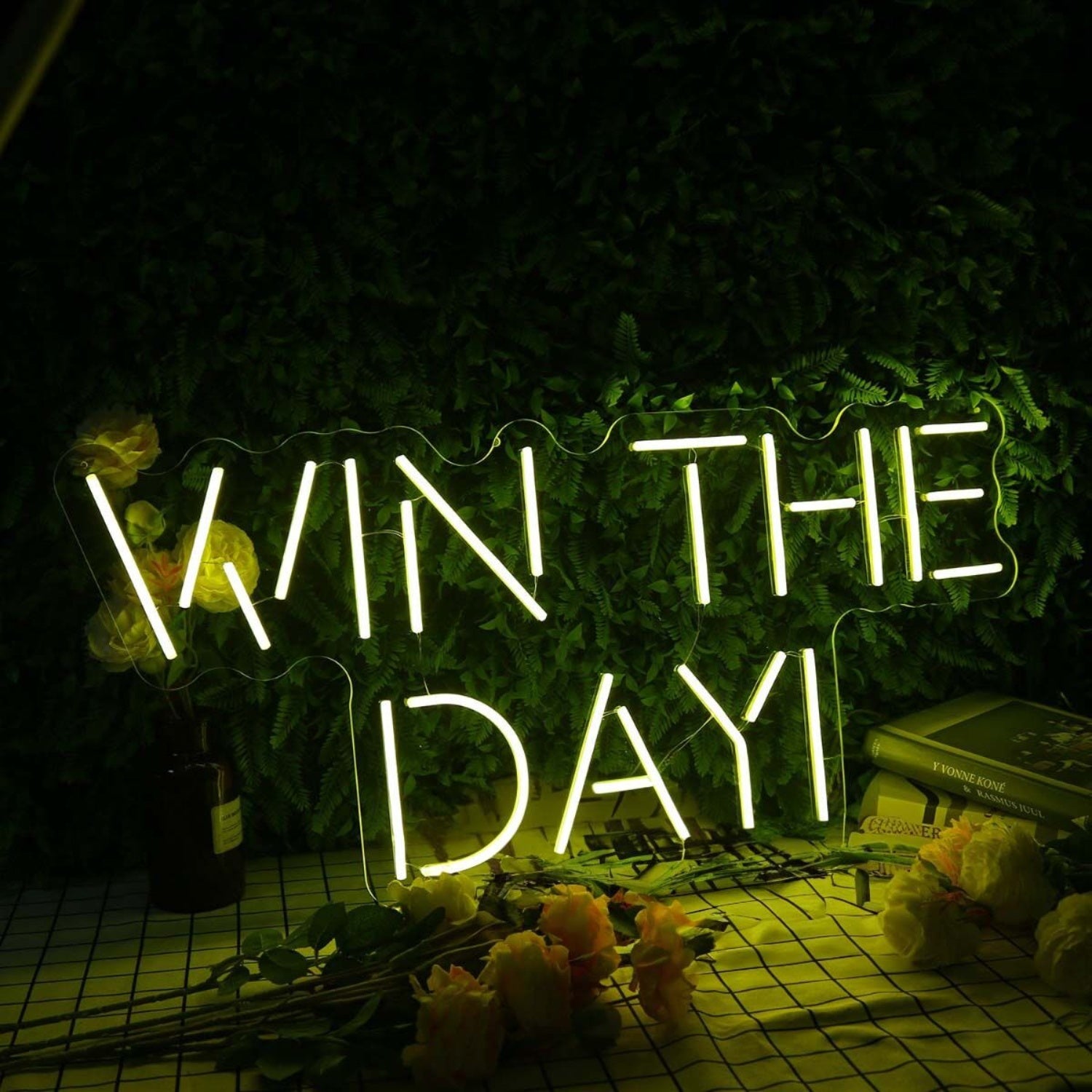 Win The Day Yellow Neon Sign For Inspirational | Shineneon