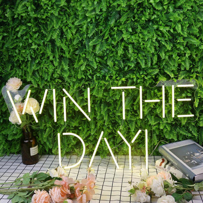 Win The Day Yellow Neon Sign For Inspirational | Shineneon