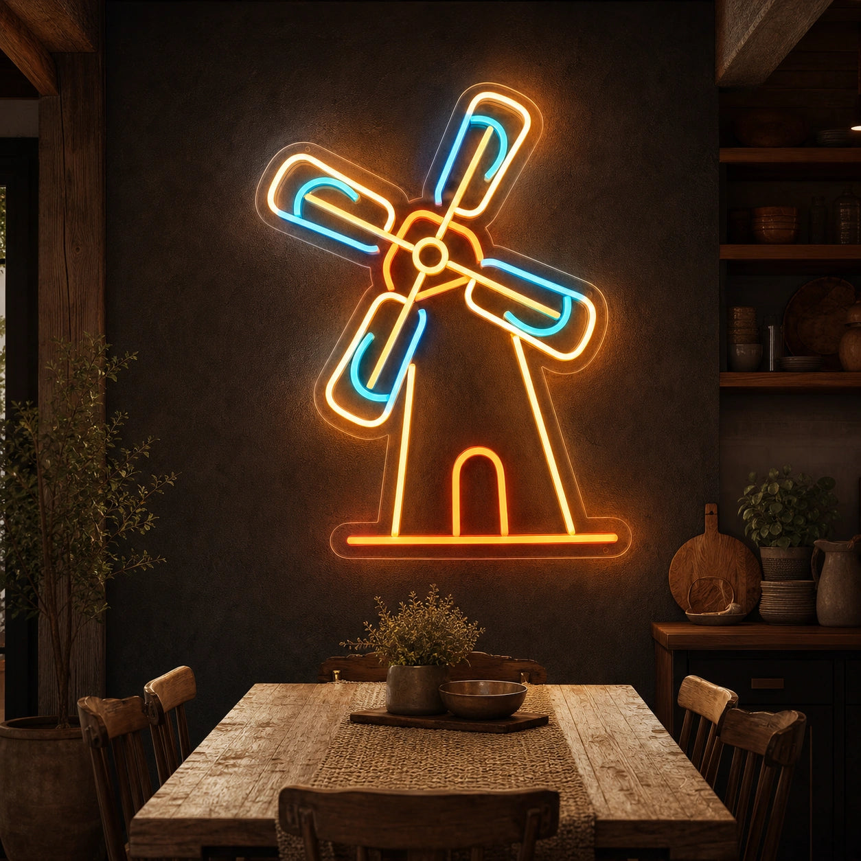 Windmill LED Neon Sign Garage Man Cave Neon Sign high-converting product image
