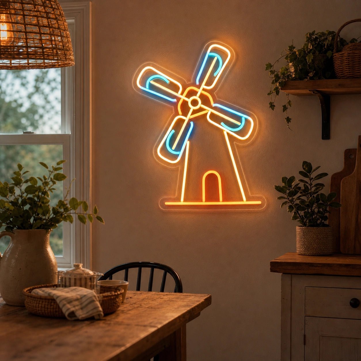 Windmill LED Neon Sign Garage Man Cave Neon Sign - Shineneon