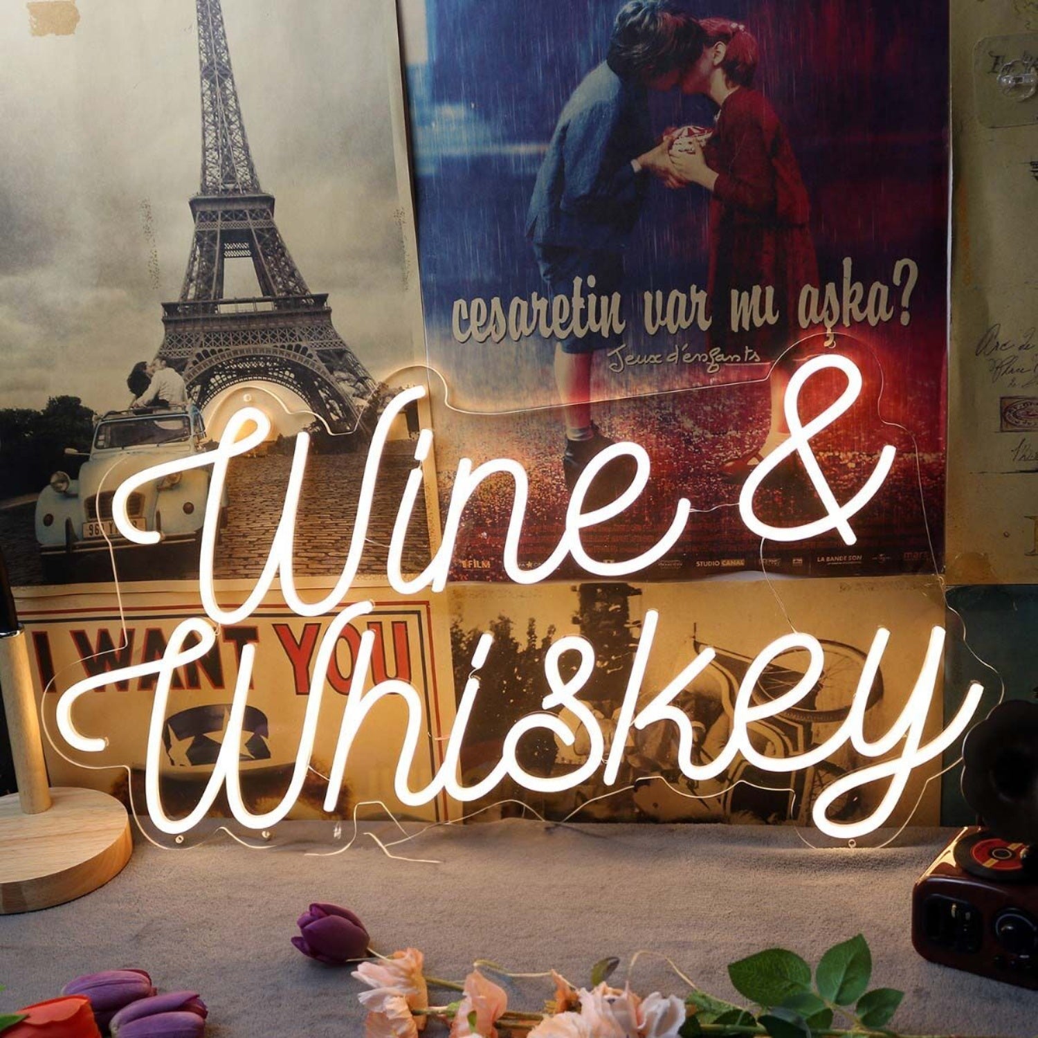 Wine And Whiskey Yellow Led Neon Sign - Shineneon