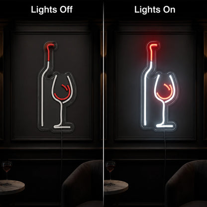 Wine Bottle Glass LED Neon Sign main product image