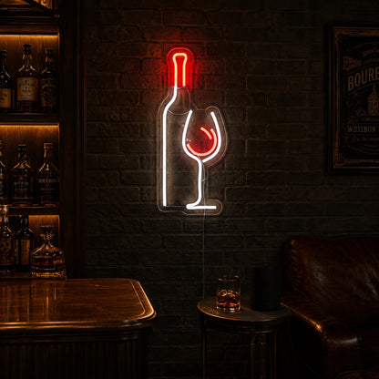 Wine Bottle Glass Neon Sign LED Neon Sign real lifestyle scene