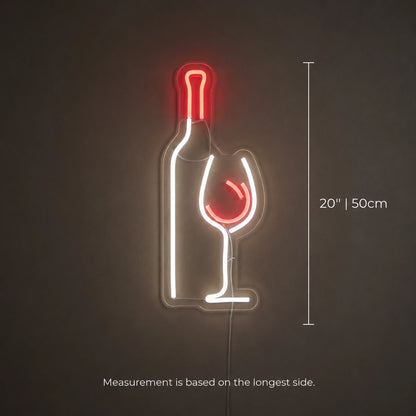 Wine Bottle Glass Neon Sign LED Neon Sign size image