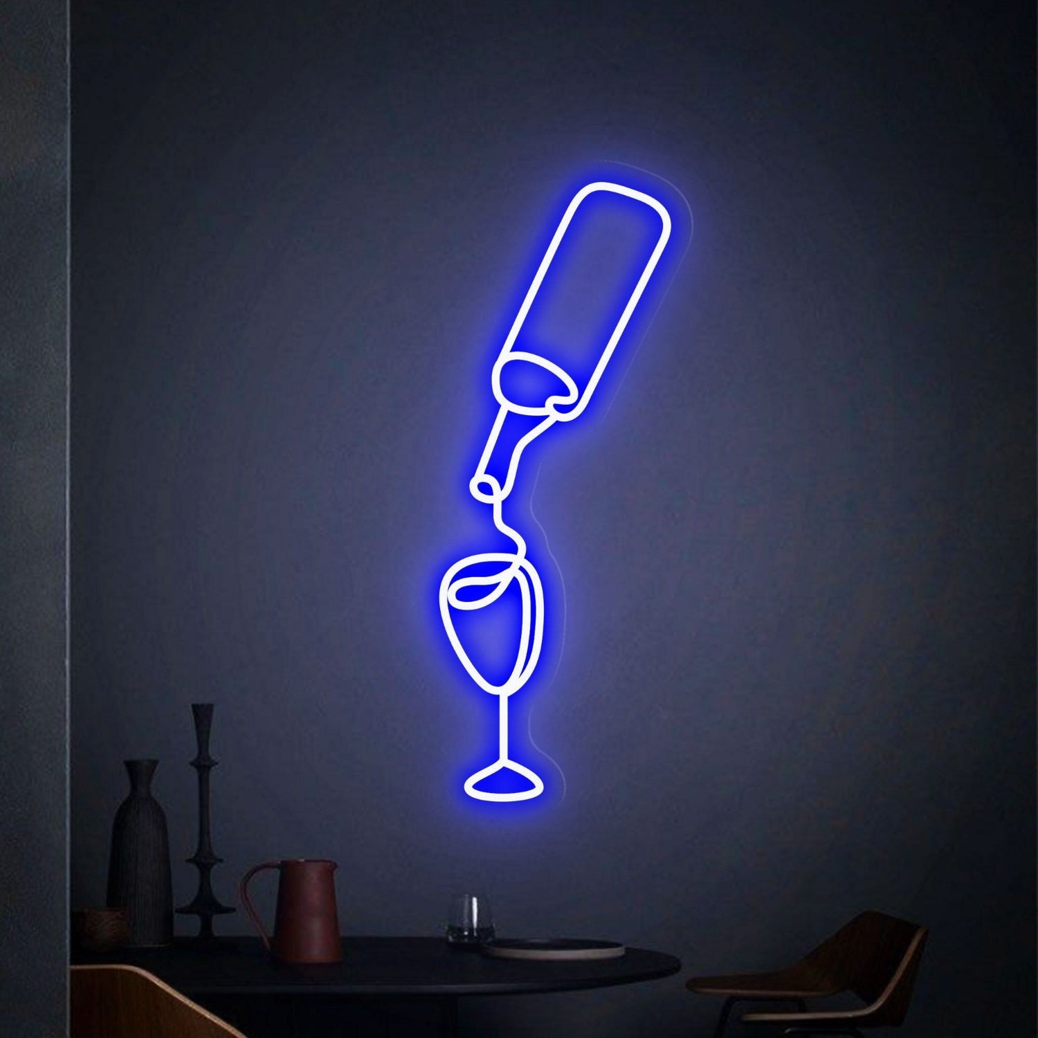 Wine Cellar Bar Or Wedding Venue With Wine Glass S Led Neon Sign | Shineneon