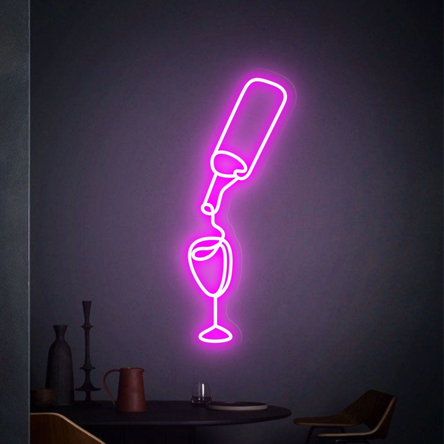 Wine Cellar Bar Or Wedding Venue With Wine Glass S Led Neon Sign | Shineneon