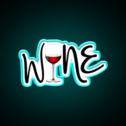 Wine Cocktail Bar Decor Led Neon Sign Rgb Color - Size and dimension reference