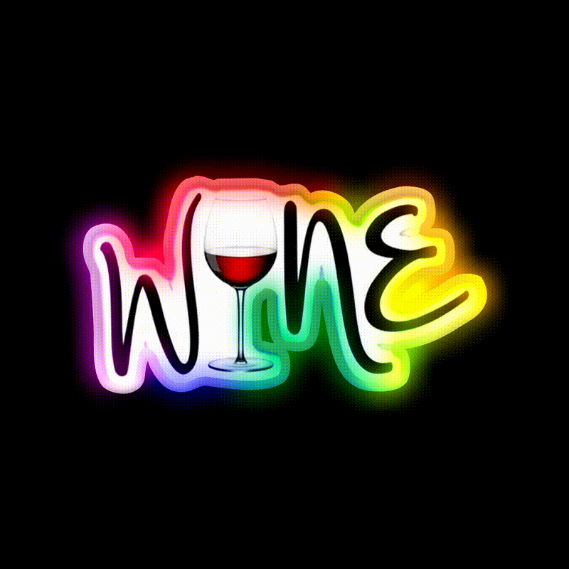 Wine Cocktail Bar Decor Led Neon Sign Rgb Color - LED neon sign close-up detail