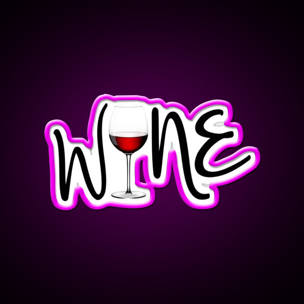 Wine Cocktail Bar Decor Led Neon Sign Rgb Color - Neon sign mounted on wall in room