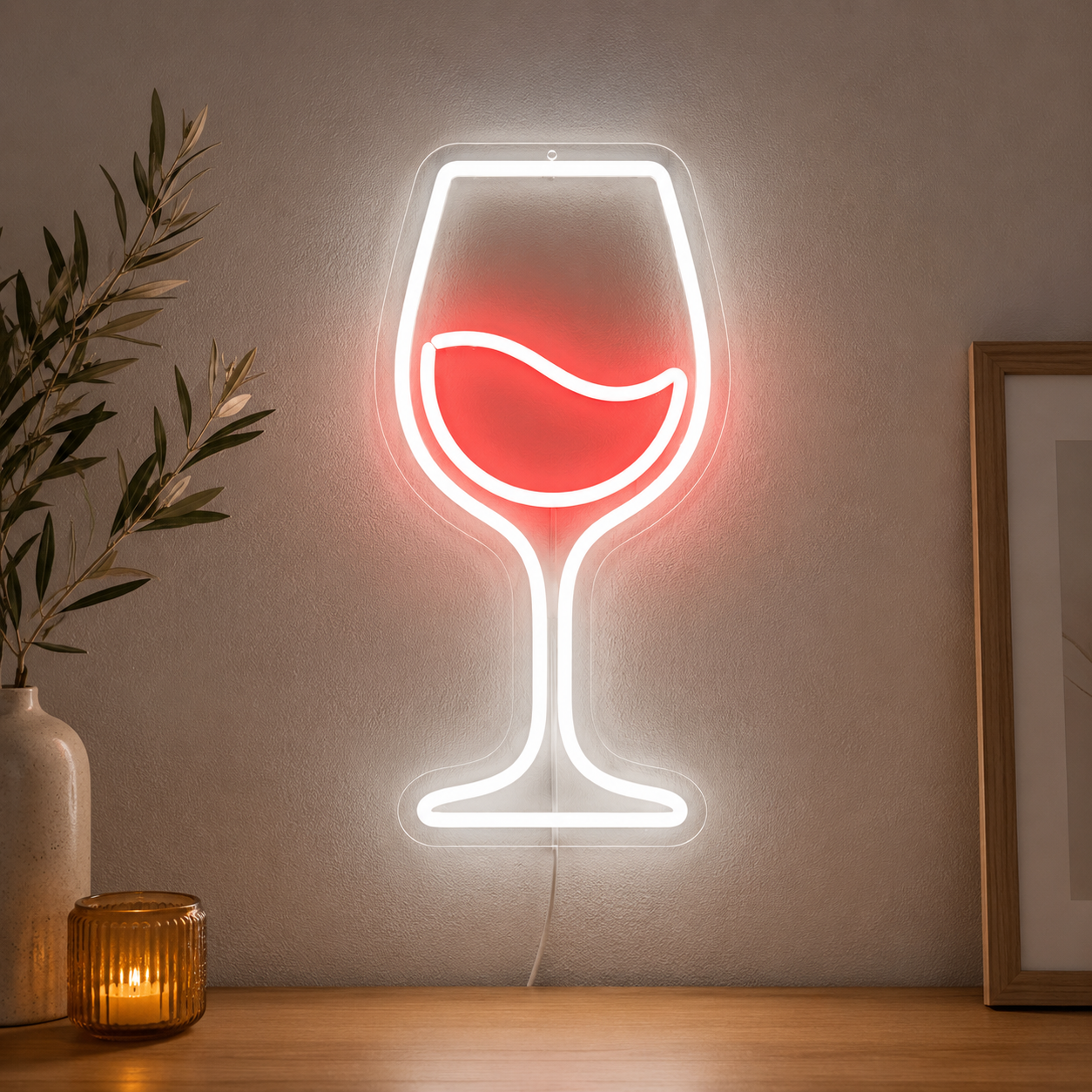 Wine Glass LED Neon Sign Home Bar Wall Decor Studio Art Gift Etsy main product image