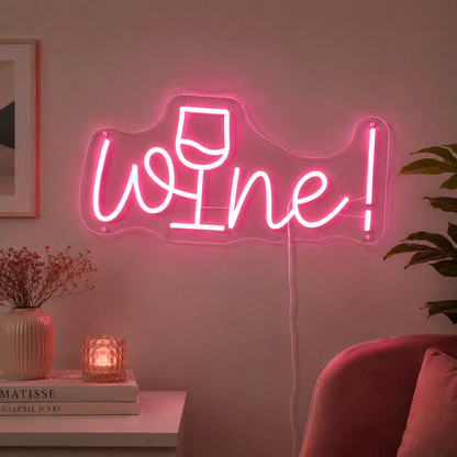 Wine Glass Neon Sign Bar LED Light Lounge Wall Art Nightclub Decor LED Neon Sign main product image