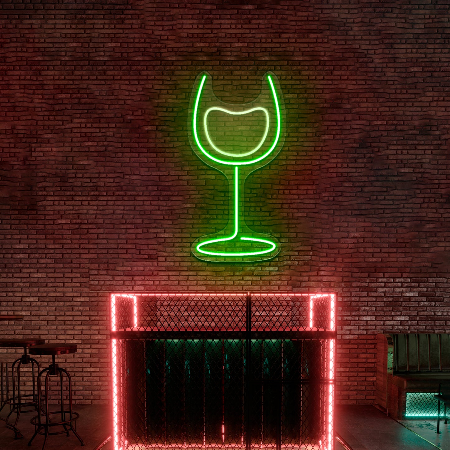 Wine Glass Neon Sign Wine Glass Decor neon beer sign