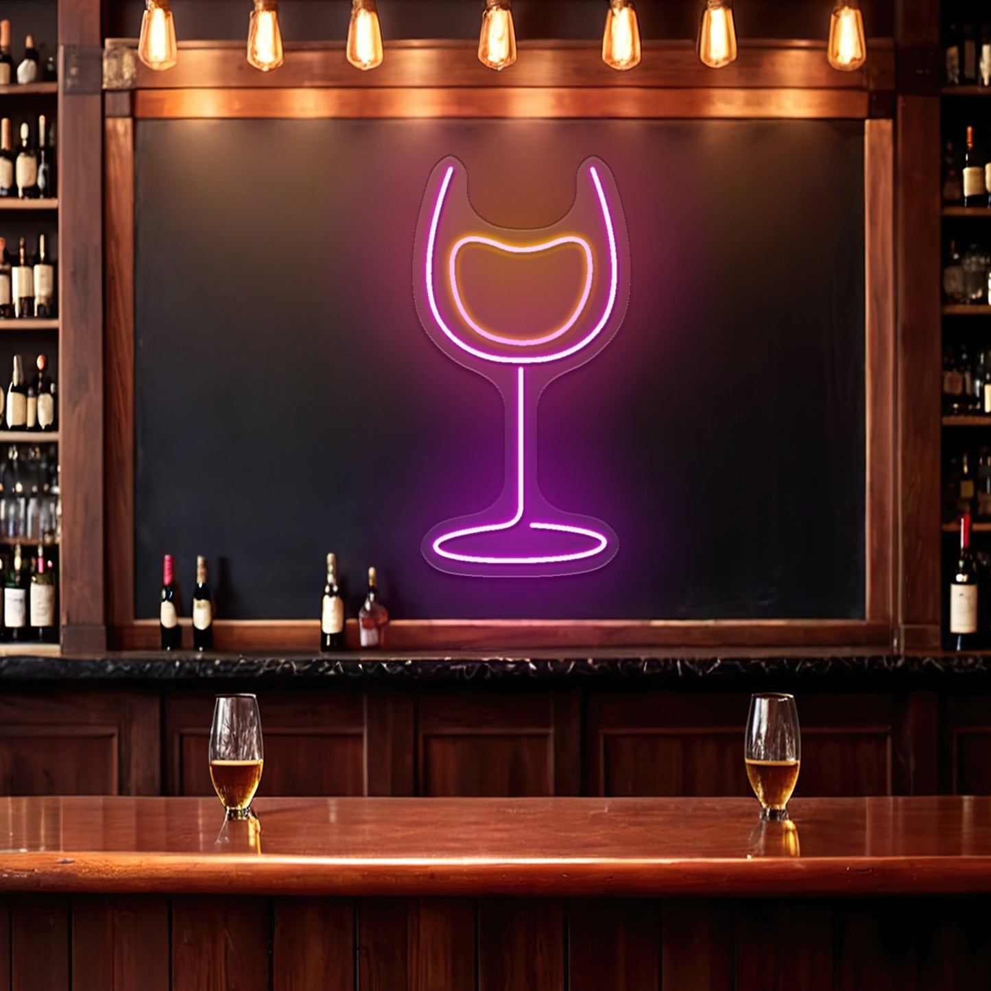 Wine Glass Neon Sign Wine Glass Decor neon beer sign