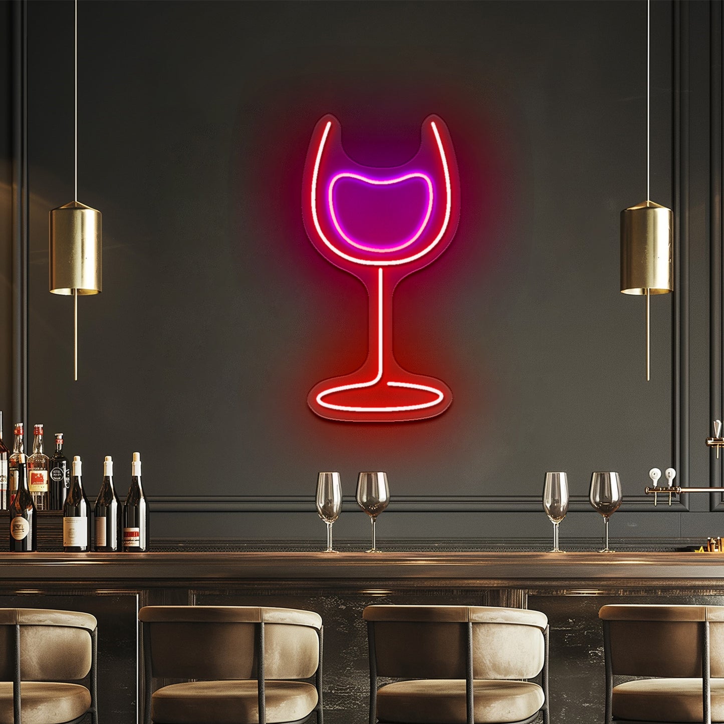 Wine Glass Neon Sign Wine Glass Decor neon beer sign