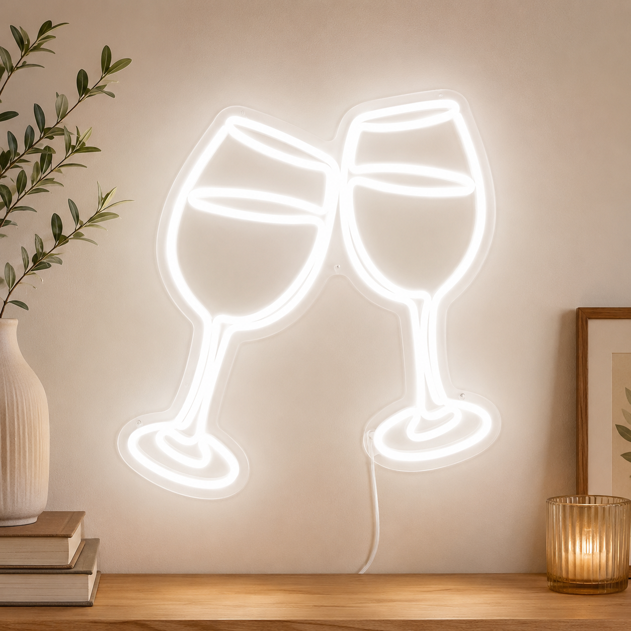 Wine Glasses LED Neon Sign Gift For Her 21st Birthday Gift Gift Decor main product image
