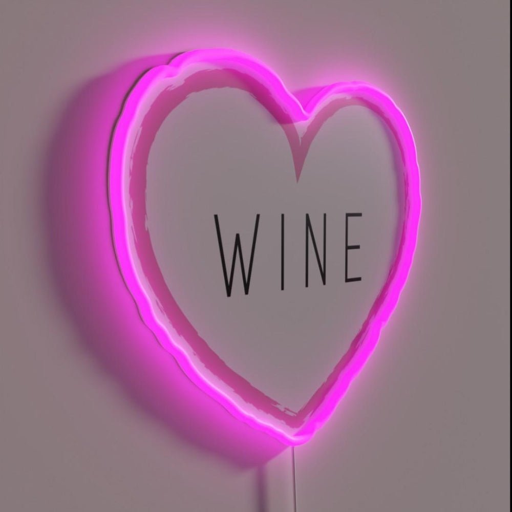 Wine In A Heart Shape Rgb Led Neon Sign - Shineneon