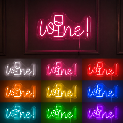 Wine LED Neon Sign For Home Wall color grid