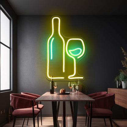 Wine Neon Sign Wine Led Wall Art Neon Bar Sign - Shineneon