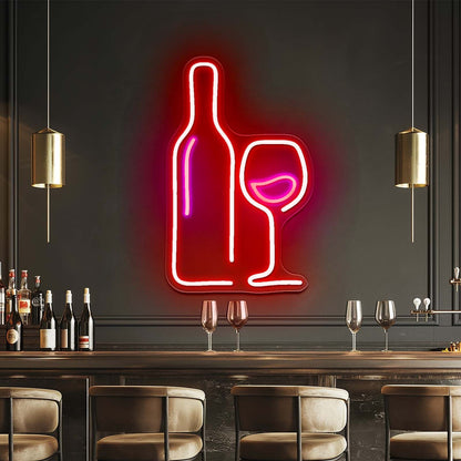 Wine Neon Sign Wine Led Wall Art Neon Bar Sign - Shineneon
