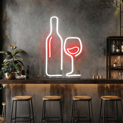 Wine Neon Sign Wine Led Wall Art Neon Bar Sign - Shineneon