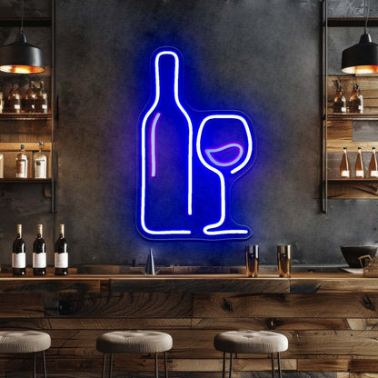 Wine Neon Sign Wine Led Wall Art Neon Bar Sign - Shineneon
