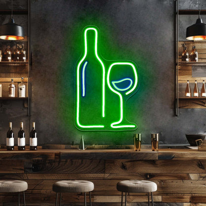 Wine Neon Sign Wine Led Wall Art Neon Bar Sign - Shineneon