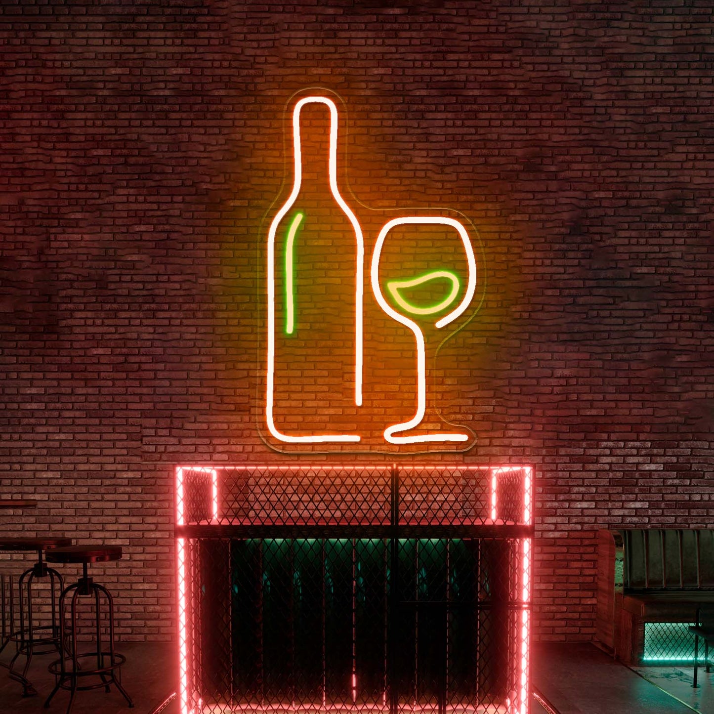 Wine neon sign Wine led wall art neon bar sign