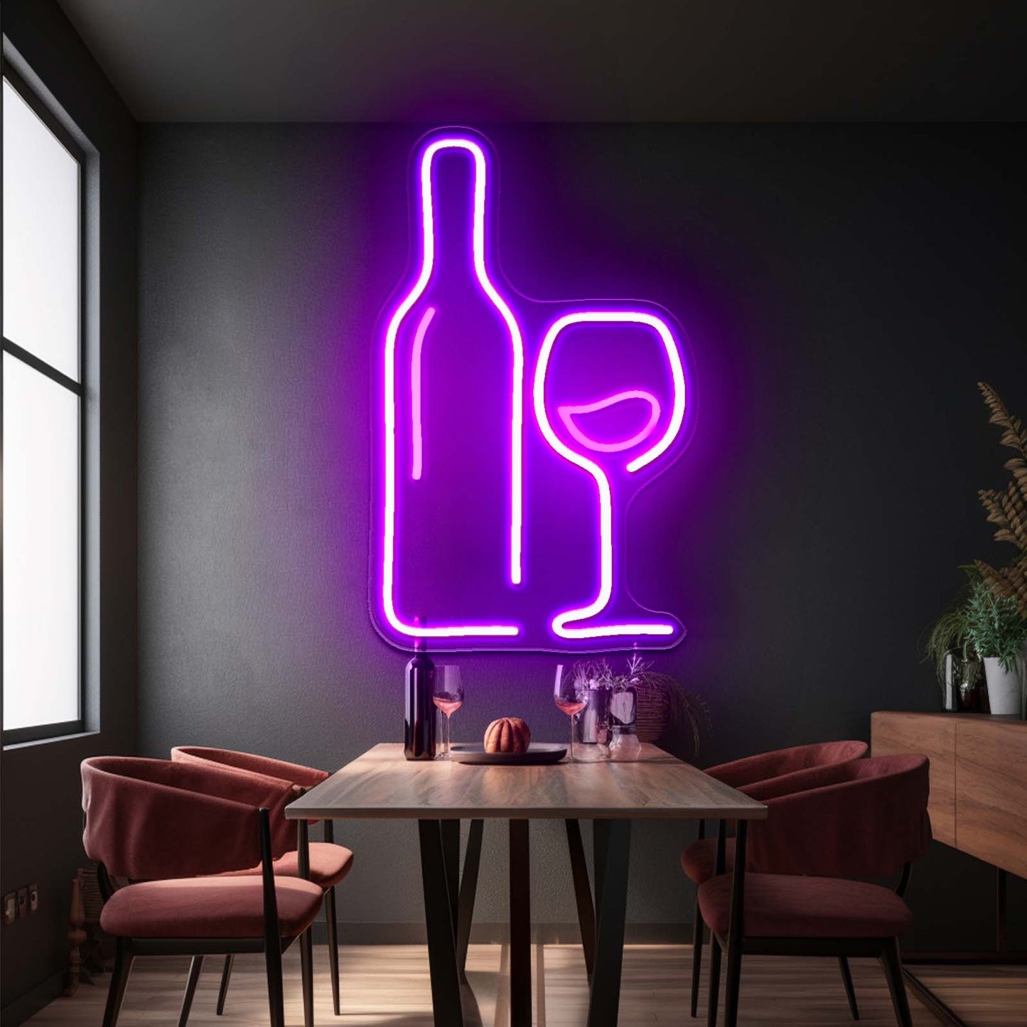 Wine neon sign Wine led wall art neon bar sign