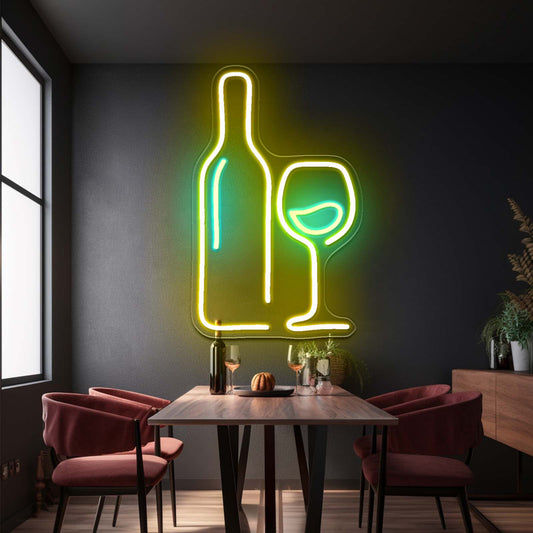 Wine neon sign Wine led wall art neon bar sign