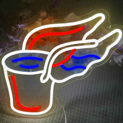 Winged Coffee Cup Led Neon Sign | Shineneon
