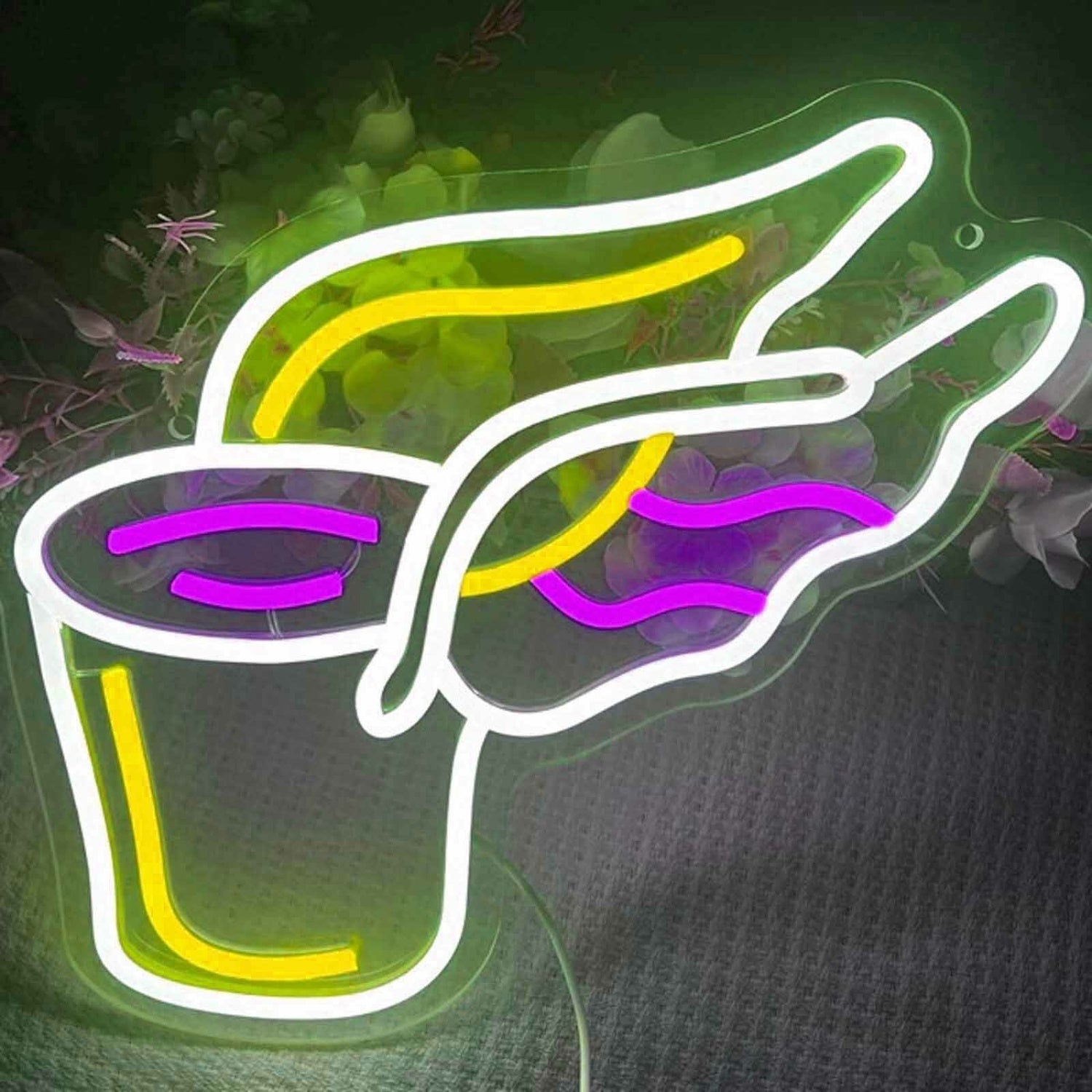 Winged Coffee Cup Led Neon Sign | Shineneon