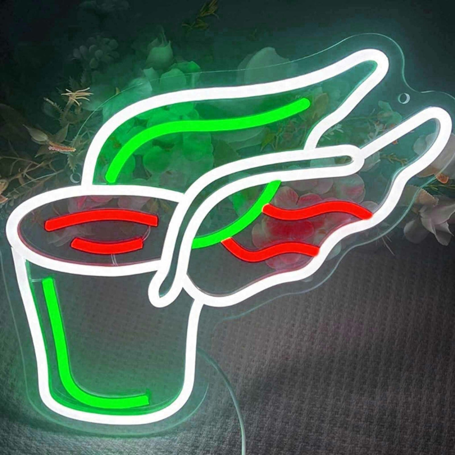 Winged Coffee Cup Led Neon Sign | Shineneon