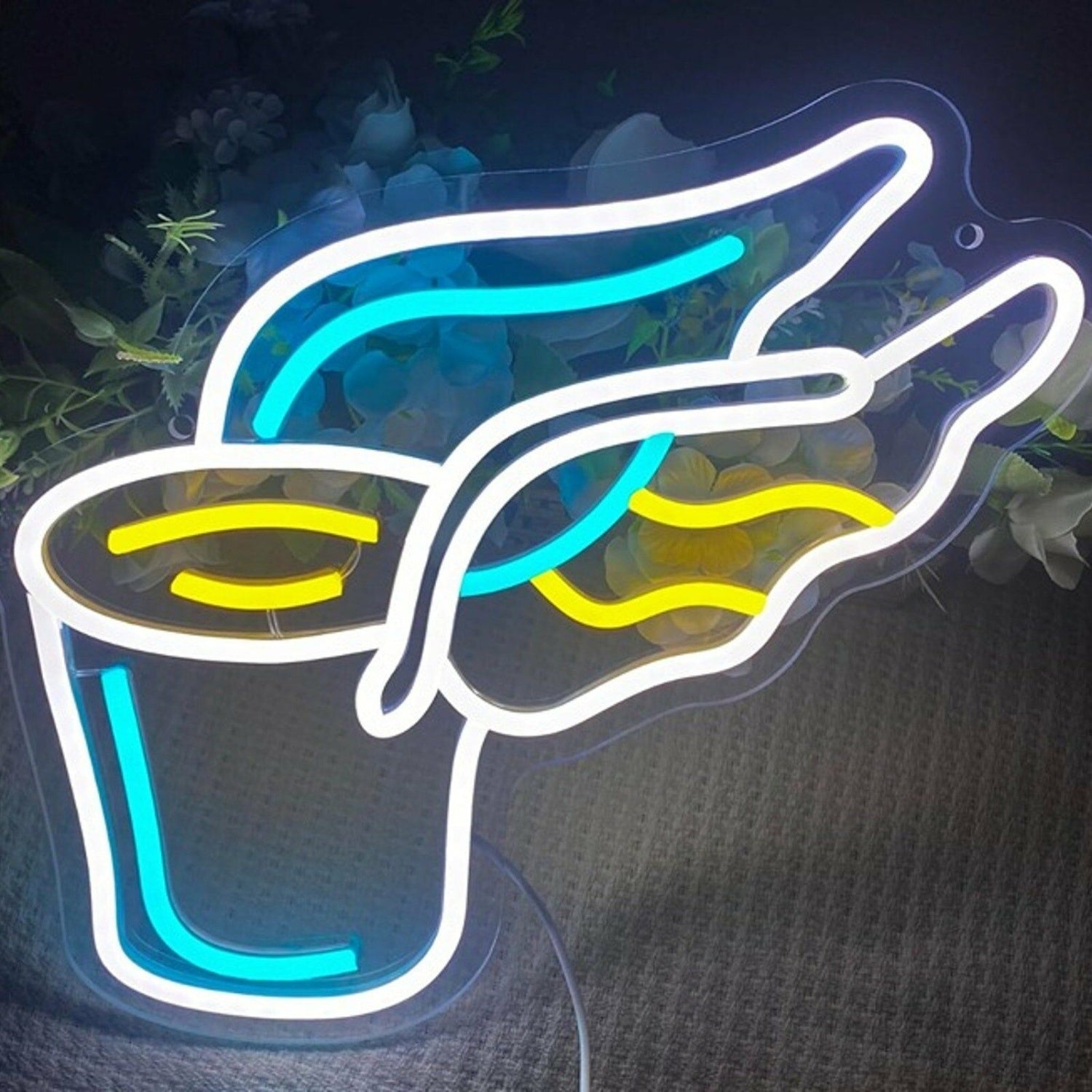 Winged Coffee Cup Led Neon Sign | Shineneon