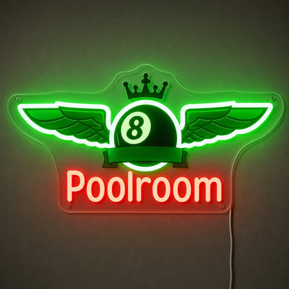 Winged Eight Ball Neon Sign LED Neon Sign main product image