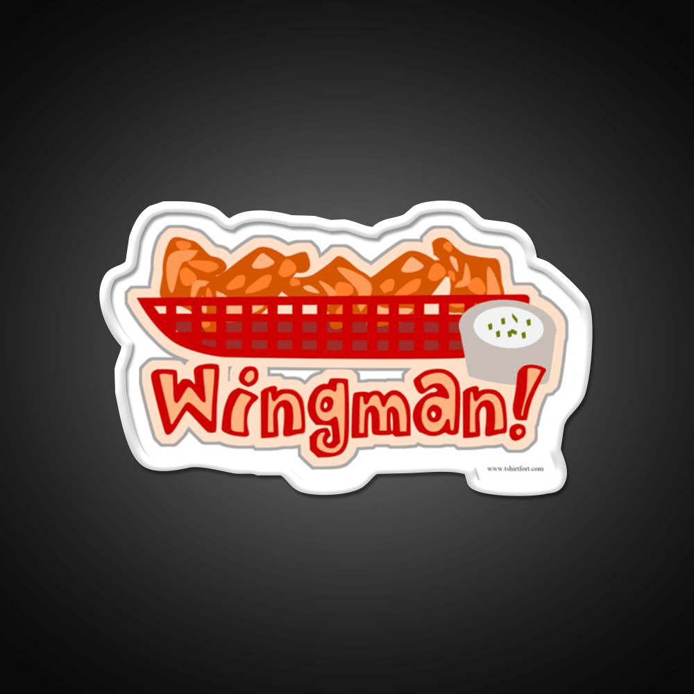 Wingman Hot Wings Cartoon Slogan Snack Food Led Neon Sign Rgb Color - Shineneon