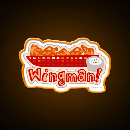 Wingman Hot Wings Cartoon Slogan Snack Food Led Neon Sign Rgb Color - Shineneon